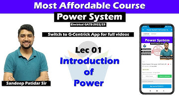 Lec 01 Introduction of Power || Power System || Sandeep Patidar Sir || GATE-2023/24