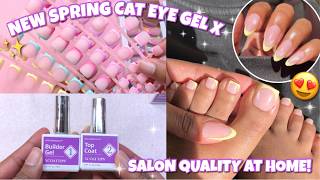 NEW BTARTBOX PASTEL SPRING CAT-EYE XCOATTIPS 💛 HOW TO APPLY GEL X TOES AT HOME | LONG LASTING PREP!