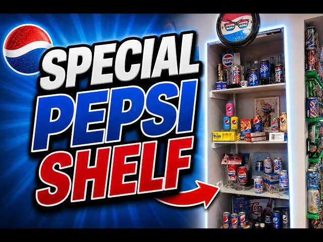 C013 PEPSI ペプシ　ラック　レア INSIDE My Rare Pepsi Display Shelf! Promo Cans, Signs & Box Sets