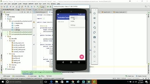 How to add and click menu items on action bar ANDROID STUDIO TUTORIAL