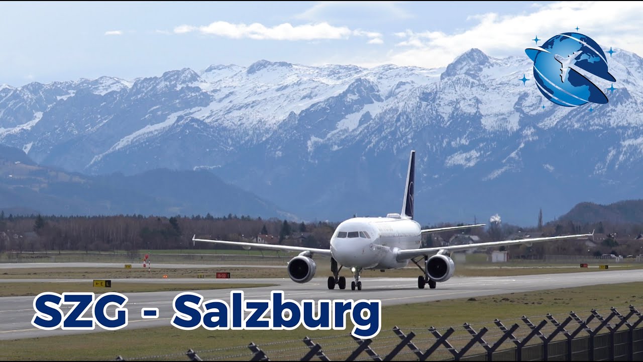 4K PLANESPOTTING 🛫 SZG Salzburg Airport 10.02.2024, Alps view ⛰️ LOWS