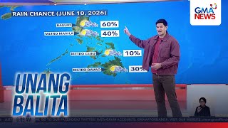 Rain chance (June 10, 2026) | Unang Hirit
