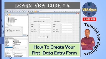 Learn VBA Code Part 4 || Create Your First Data Entry Form