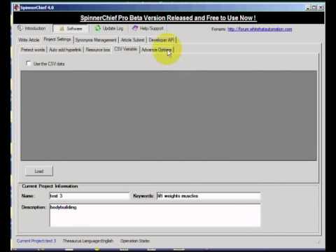 SpinnerChief Tutorial - PRO