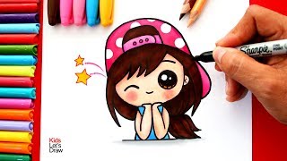 picture Mama Animada Kawaii how to draw a cool girl with strapback cap