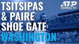 Shoe Gate! Paire Has Some Fun After Tsitsipas Breaks Shoe Lace Again | Washington 2019