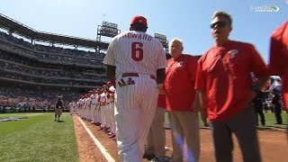 BOS@PHI: Phillies starters introduced on Opening Day