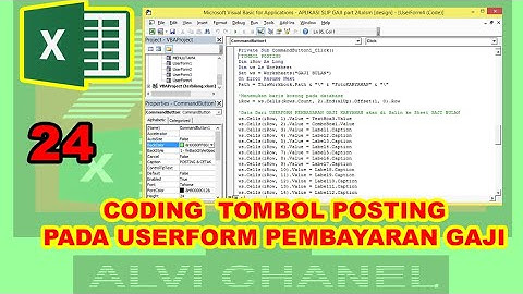 24 Aplikasi Slip Gaji VBA Excel - Coding Tombol Posting Pada Userform4 Pembayaran Gaji Karyawan