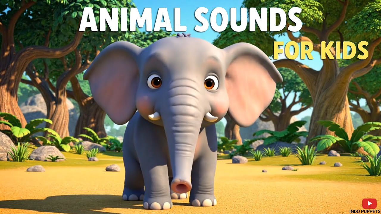 Animal Sounds for Kids | Learn Animal Names and Sounds | Fun 3D Cartoon Animals