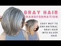 Gray Hair Transformation [HOW TO BLEND NATURAL GRAY HAIR INTO SILVER USING 16 FOILS]