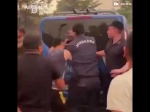 Manavgatta yangın çıkaran bir zanlı yakalandı vatandaş tarafından linç edildi