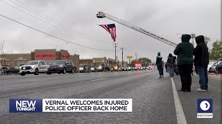 Police officer injured in Saturday shooting, returned home from hospital today
