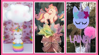 Hermosos Centros De Mesa De Unicornio Fiesta Pleaños Ideas