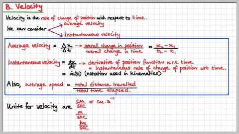 GMA19A Kinematics Position, Velocity and Acceleration