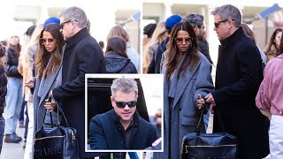 Matt Damon and Wife Luciana Barroso Spotted in NYC, Bundled Up for Easter Brunch Celebration