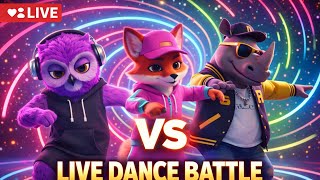 🔴 LIVE AI DANCE LOOP | Owl 🦉 VS Fox 🦊 VS Rhino 🦏 | Nonstop Funky Dance 🔥