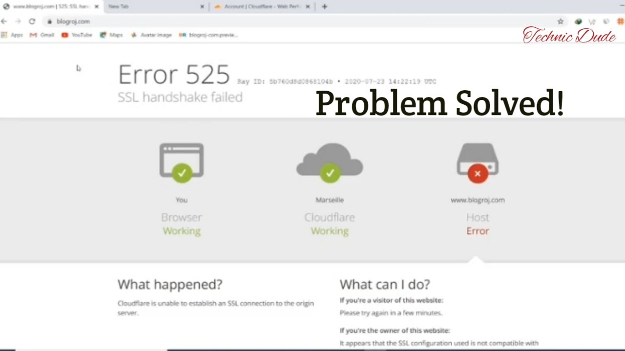 vroegrijp Een zin Grafiek How to Remove Cloudflare Error 525 SSL Handshake failed || 100% Working ||  Hostinger || Cloudflare - YouTube