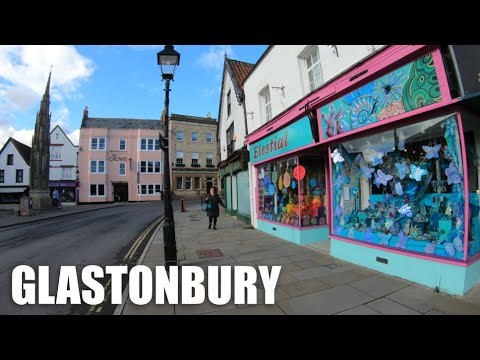 Glastonbury - Somerset - England - Glastonbury Town Centre - 4K Virtual Walk