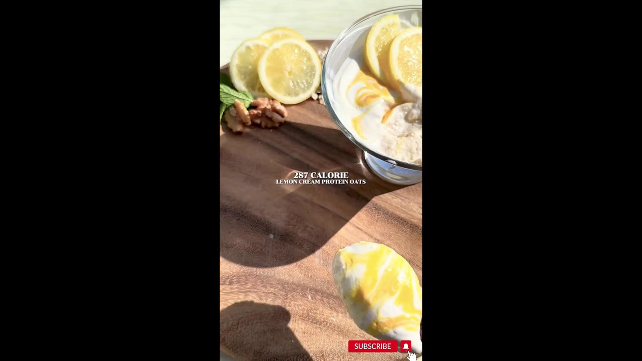38g protein, 287cal FOR ALL🍋Lemon cream protein oats💛