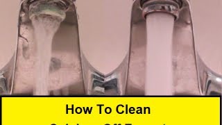 If you have hard water, your faucets can build up calcium and get slow
ugly. here is how to clean them.