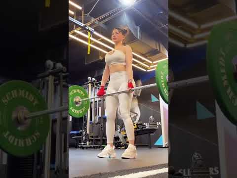 Aya Tubillo work out in white active wear
