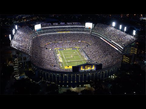 An aerial view of LSU's Tiger Stadium