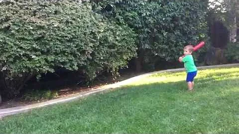 Two-year-old East Bay slugger 'bored' hitting ball...