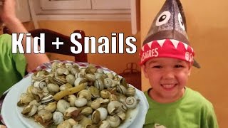 Cute Kid + Eating Snails = His Reaction is Precious