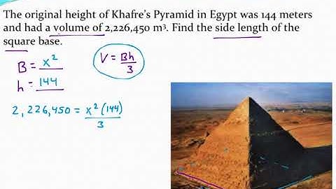 Working backwards from volume to find the missing dimensions of pyramids and cones
