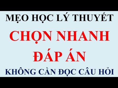 Mẹo Học Lý Thuyết Bằng Lái Xe Ô Tô B2 | Chọn Nhanh Đáp Án