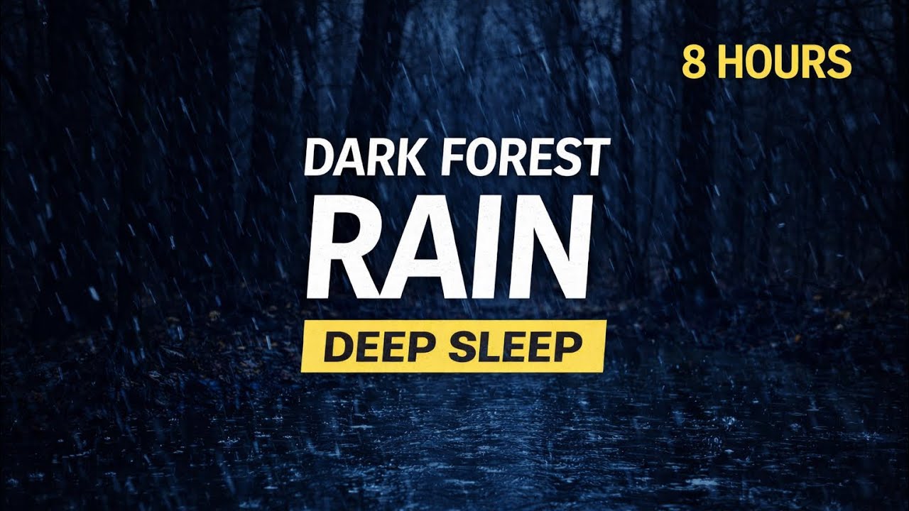 Forest Rain at Night 🌲🌧️ 8 Hours for Deep Sleep | Dark Forest Rain ...