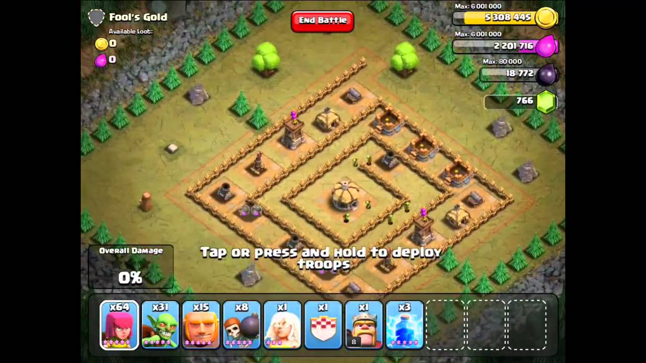 Clash of Clans Single Player 18 (Fool's gold) YouTube