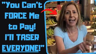 r\/EntitledPeople - Karen Pulls Out a Taser When Caught Stealing! Refuses to Pay!