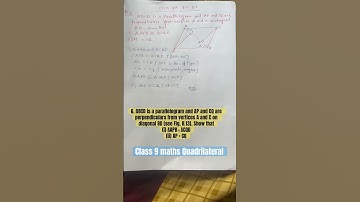 6. ABCD is a parallelogram and AP and CQ are perpendiculars from Show that(i) ∆APB≅∆CQD(ii) AP = CQ