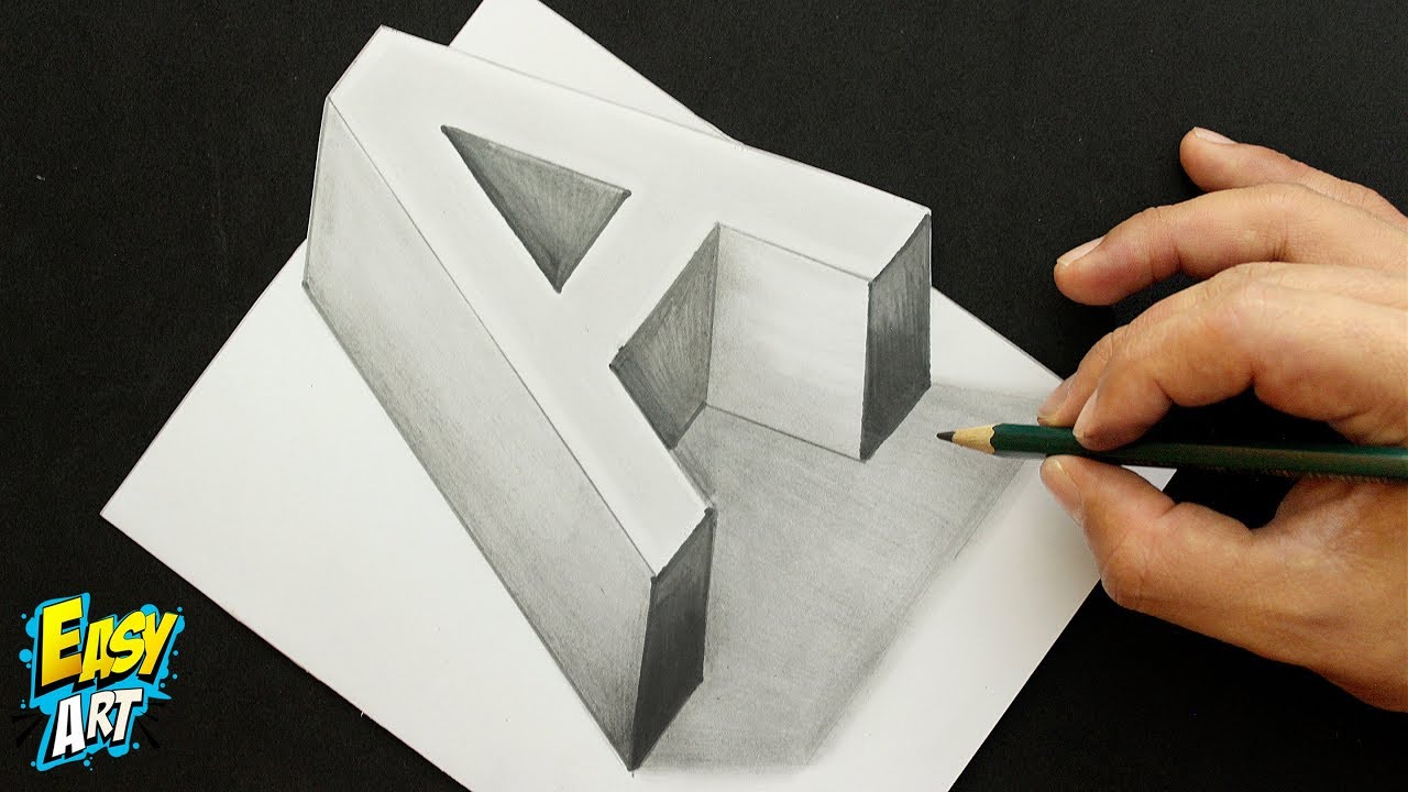 Dibujar Letras En 3d How to Draw 3D Letter A /Como Dibujar la letra A 3D/ Art trick ▻ Easy Art -  YouTube