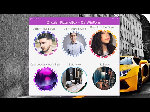 Circular Picture Box - Gradient color border, Line & Cap Styles - C# & WinForms