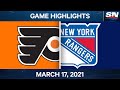 NHL Game Highlights | Flyers vs. Rangers – Mar. 17, 2021