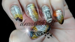 Moyra Retro Plate Burned Newspaper Stamping Nail Art