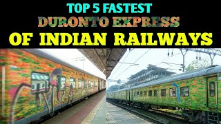 Top 5 Fastest Duronto Express | Full Information | Indian Railways | Hindi !!