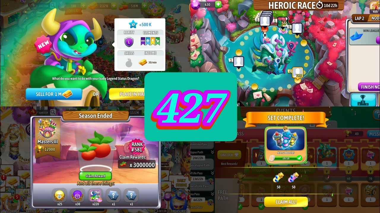 Dragon city Season10: The Baron Doom Mark Gameplay Part427 New Herioc Race High Valentine Dragon