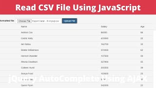 How To Read CSV File Using JavaScript| Parse CSV File Using Papaparse Lib