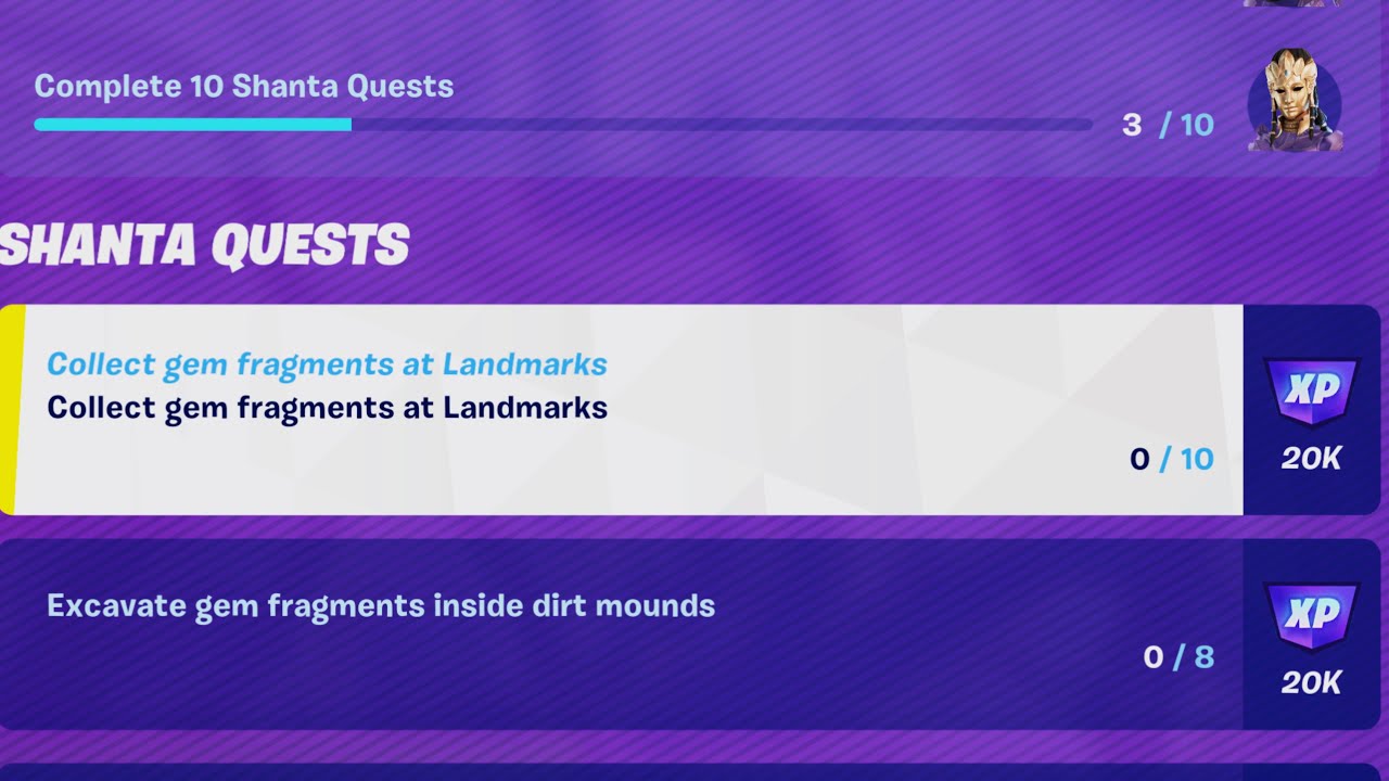 Fortnite Collect Gem Fragments at Landmarks All Locations