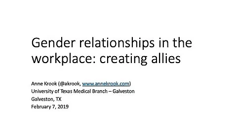 Gender relationships in the workplace: creating al...