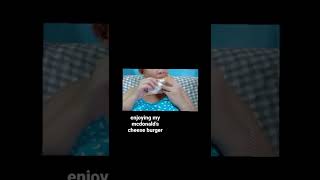 Enjoying Mcdonald's Cheese Burger #short #shortsvideo #shortsfeed #shorts #mcdonalds #burger #cheese