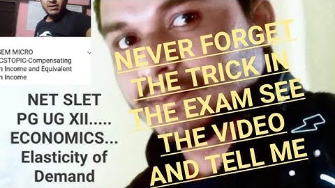 SIMPLE TRICK TO REMEMBER PRICE ELASTICITY OF DEMAND IN EXAM..CLASS XII..PG UG..ALSO for NET SLET ..