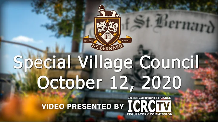 St. Bernard Village Council Special Meeting - October 15, 2020