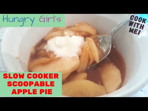 SLOW COOKER SCOOPABLE APPLE PIE 🍎 HUNGRY GIRL RECIPE | COOK WITH ME | THANKSGIVING IDEA