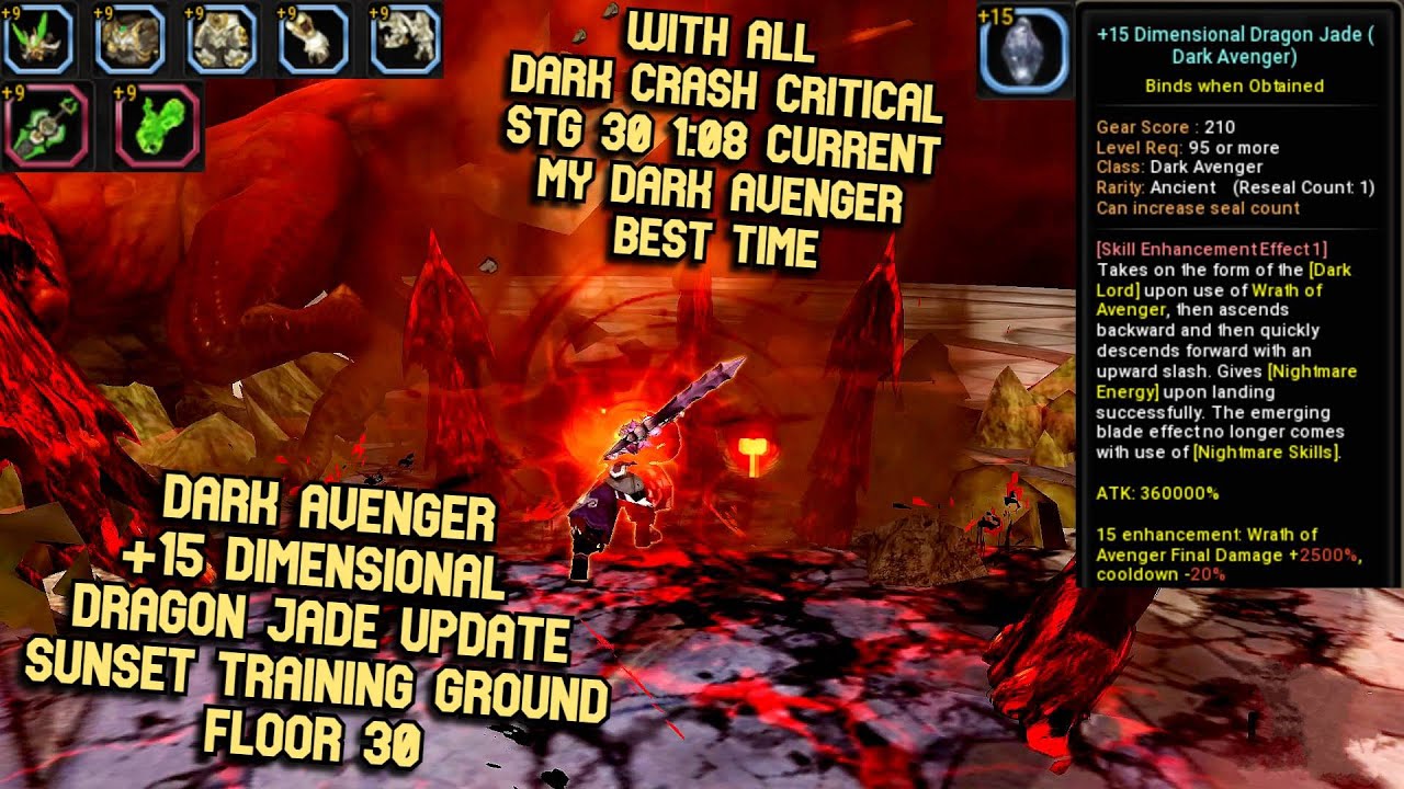 Dark Avenger +15 Dimensional Dragon Jade STG 30 With All Dark Crash Critical Full Bone Dragon Gears