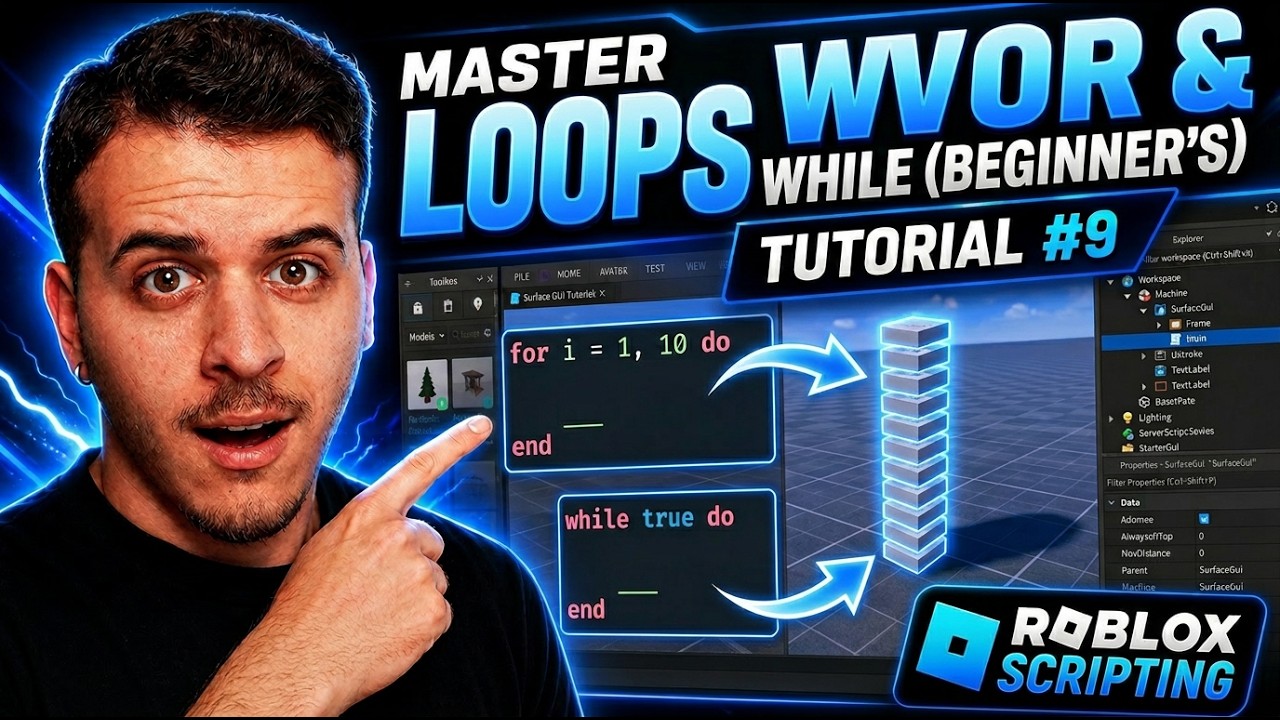 For & While Loops - Beginner's Roblox Scripting Tutorial #9 - YouTube