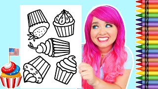 Coloring 4th of July Cupcakes 🧁 Red, White & Blue Coloring Page | Crayola Crayons